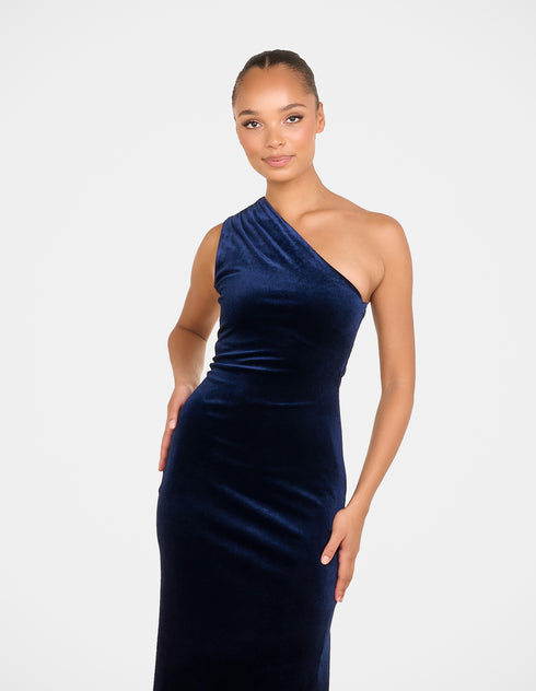 Daina One Shoulder Velvet Gown